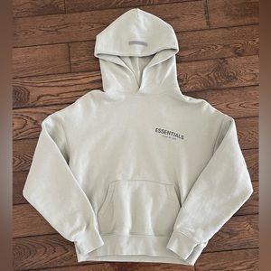 FEAR OF GOD ESSENTIALS SAGE GREEN HOODIE (kids L/10, fits adult xxs/xs)